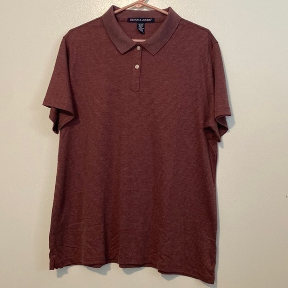 Devon & Jones two button collar short sleeve shirt 2xl